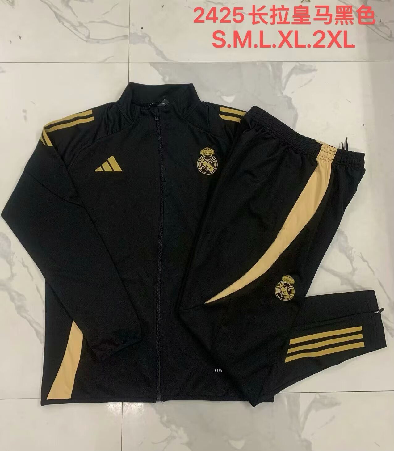 AAA Quality Real Madrid 24/25 Tracksuit - Golden/Black